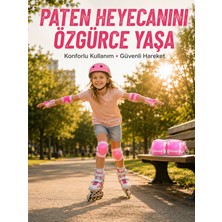Pembe Çocuk Kaykay Paten Scooter Bisiklet Dizlik
