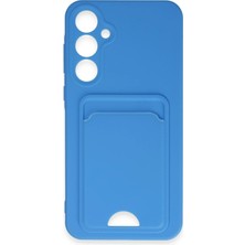 Nacario Mey Ithalat®  Samsung Galaxy A35 5g Kılıf Kelvin Kartvizitli Silikon - Mavi