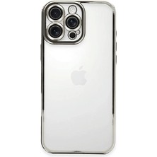 Nacario Mey Ithalat®   iPhone 16 Pro Kılıf  Lensli Silikon - Gümüş