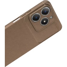 Nacario Mey Ithalat®  Realme C61 Kılıf Auto Focus Karbon Kapak - Kahverengi