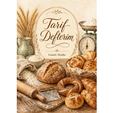 Liamir Studio Yemek Tarif Defteri, 50 Yaprak /100 Sayfa, A5 / Tel Spiral / Laminasyon Kapak LMR0004