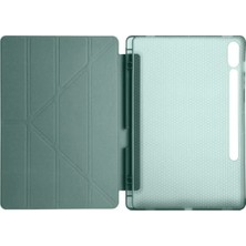 Nacario Mey Ithalat®  Samsung Galaxy X510 Tab S9 Fe 11 Kılıf Kalemlikli Mars Tablet Kılıfı - Koyu Yeşil