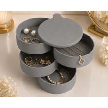 Hobby Fab Design 4 Bölmeli Takı Kutusu - 360 Derece Takı Kutusu - Takı Organizeri - Çok Katlı Takı Organizer