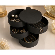 Hobby Fab Design 4 Bölmeli Takı Kutusu - 360 Derece Takı Kutusu - Takı Organizeri - Çok Katlı Takı Organizer