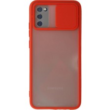 Magicool Samsung Galaxy A03S Kılıf Palm Buzlu Kamera Sürgülü Silikon - Kırmızı