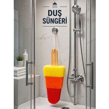 Kea Ev Eşyaları Ahşap Saplı Duş Süngeri Banyo Lif Süngeri Askılı Vücut Temizleme Süngeri Yumuşak Banyo Süngeri 25 cm