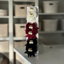 Hediyelik Kız Çocuk Kadın Anne Peluş Şık Kurdele Toka 3lü Set