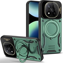 Magicool Xiaomi Redmi Note 14 Pro 4g Kılıf Joy Lens Standlı Kapak - Koyu Yeşil