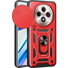 Nacario Mey Ithalat®   Redmi 14C Kılıf Pars Lens Yüzüklü Silikon - Kırmızı