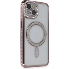 Nacario Mey Ithalat®   iPhone 14 Kılıf Joke Simli Magneticsafe Kılıf - Pembe