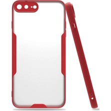 Nacario Mey Ithalat®   iPhone 7 Plus Kılıf Platin Silikon - Kırmızı