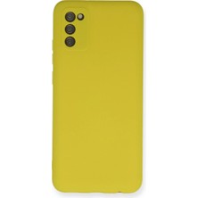 Magicool Samsung Galaxy A03S Kılıf Nano Içi Kadife Silikon - Sarı