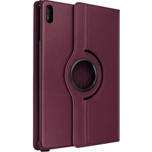 Nacario Mey Ithalat®  Huawei Matepad 11 10.9 360 Tablet Deri Kılıf - Mürdüm