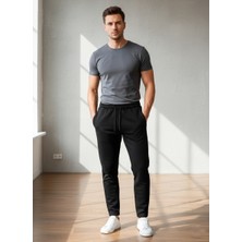 Obje Erkek Siyah 3 İplik Şardonlu Regular Fit Alt