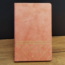 Usm Somon Rengi Desenli Deri Defter