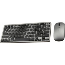 Nacario Mey Ithalat® Bluetooth ve 2.4g Destekli Kablosuz Klavye Mouse Seti Şarj Edilebilir