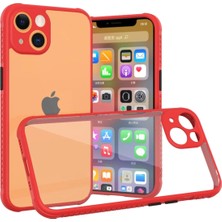 Nacario Mey Ithalat®   iPhone 13 Mini Kılıf Miami Şeffaf Silikon - Kırmızı