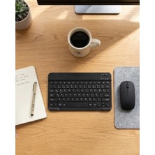 Nacario Mey Ithalat® Kablosuz Klavye ve Mouse Kombosu Bluetooth Uyumlu Sessiz Set