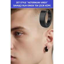 Zetconcept Zet Style Aeternum Virex – Savaşçı Ruh Erkek Çelik Halka Tek Küpe (10 Mm) – Paslanmaz Çelik