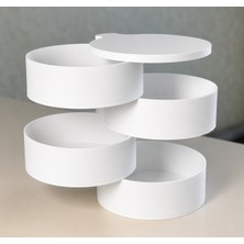 Hobby Fab Design 4 Bölmeli Takı Kutusu - 360 Derece Takı Kutusu - Takı Organizeri - Çok Katlı Takı Organizer