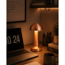 Bronz Mantar Masa Lambası LED Dokunmatik Dekoratif Aydınlatma