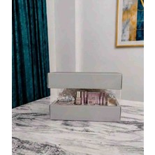 Rass Ambalaj Asetat Gelin&damat Çeyiz Bohça Kutusu Gümüş Yaldız Küçük Boy 1 Adet 23,5*23,5*15CM