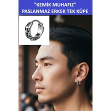 Zetconcept Zet Style “kemik Muhafız" – Retro Gotik Erkek Tek Küpe - Paslanmaz Çelik - Muhteşem Bir Hediye