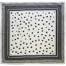 Mebs Siyah Beyaz Geometrik Puantiye Twill Ipek Eşarp