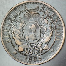 Banknoting Arjantin 2 Centavos 1884.