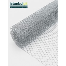 İstanbul Çit Metal Istanbul Çit Metal Galvaniz Kümes Teli 1 Inç 25 mm Göz 0,60 mm Tel Kalınlığı 100 cm x 20 M Altıgen Örgülü Tel