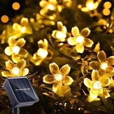 Borayris Sakura Kiraz Çiçeği Çok Renkli Veya Sarı Renk Seçeneği 9.5 Metre 50 LED Solar Güneş Enerjili Dış Ortam