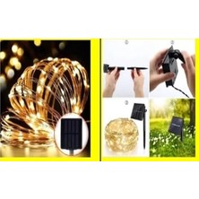 Aesco Solar Peri LED 20M 200 LED Gün Işığı Bahçe Aydınlatma Dekorasyon Güneş Enerjili