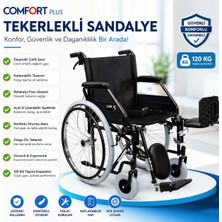 MEDEVRELF Comfort Plus DM-303 45 cm Standart Manuel Tekerlekli Sandalye (Özellikli,baldır Destekli)