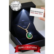 Carat Stone Işıklı Kutuda 925 Ayar Gümüş Hürrem Sultan ,kadın Kolye , Zincir+Kolye Ucu