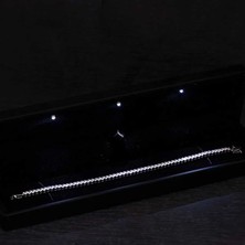 Aesco Gümüş Işıklı Kutulu 4 mm Beyaz Taşlı Su Yolu Kadın Bileklik