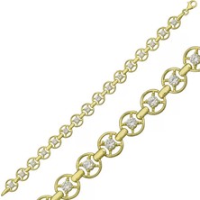 Aesco 925 Ayar Gümüş Gold Yuvarlak Su Yolu Bileklik