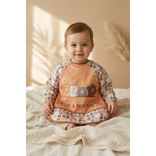 Hayat Store Beary Hugs Sıvı Geçirmez Bebek Mama Önlüğü 6-24 Ay - Blw Uyumlu, Leke Tutmaz Geniş Cepli Boho Bebek Önlüğü