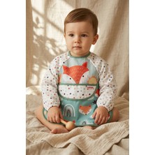 Hayat Store Foxie Dream Su Geçirmez Uzun Kollu Bebek Mama Önlüğü 6-24 Ay - Blw Uyumlu, Kırıntı Cepli, Tilki ve Gökkuşağı Desenli Aktivite Önlüğü