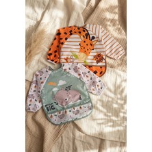 Hayat Store Bambini Su Geçirmez Uzun Kollu Mama Önlüğü 2'li Set - Leke Tutmaz, Cepli Ek Gıda ve Aktivite Önlüğü (Zürafa & Koala) 6-24 Ay