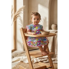 Hayat Store Zesty Pop-Art Desenli Su Geçirmez Kolsuz Bebek Mama Önlüğü - Sıvı Geçirmez, Kırıntı Cepli ve Leke Tutmaz Beslenme Önlüğü 6-24 Ay