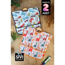 Hayat Store Play Graffe Desenli Sıvı Geçirmez Kolsuz 6-24 Ay 2'li Aktivite ve Mama Önlüğü