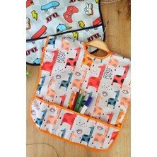 Hayat Store Play Graffe Desenli Sıvı Geçirmez Kolsuz 6-24 Ay 2'li Aktivite ve Mama Önlüğü
