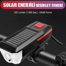 Aesco Su Geçirmez Güneş Enerjili LED Işıklı Bisiklet Farı