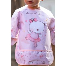 Hayat Store Bear Desenli Sıvı Geçirmez Unisex Uzun Kollu Aktivite ve Mama Önlüğü 6-24 Ay
