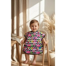 Hayat Store Joyful Pop Renkli Pop-Art Desenli Sıvı Geçirmez Cepli Bebek Mama Önlüğü - Eğlenceli Figürlü Leke Tutmaz Ek Gıda Önlüğü 6-24 Ay
