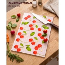 DNS Home Cherry Cam Kesim Panosu Cam Kesme Tahtası Dekoratif Cam Kesim Tablası 25 x 35 cm