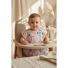 Hayat Store Tribal Joy Su Geçirmez Leke Tutmaz Geometrik Desenli Cepli Bebek Mama Önlüğü - Blw Uyumlu Geniş Kesim Koruyucu Önlük 6-24 Ay