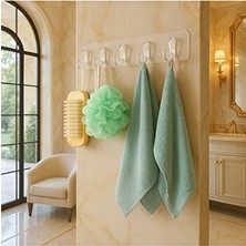 CATEKSSS Yapışkanlı Şeffaf Duvar Askısı Banyo Mutfak Düzenleyici Askı Pratik Kanca Askılık Plastik Şeffaf Cn