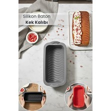 CATEKSSS Silikon Fırın - Airfryer Baton Kek Kalıbı - Ekmek Kalıbı - Çok Amaçlı Pişirme Matı Silikon Siyah