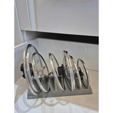 CATEKSSS 8 Bölmeli Tencere Kapak Düzenleyici-Dayanıklı ve Pratik Mutfak Organizeri 29 x 8 cm Plastik 13 x 28